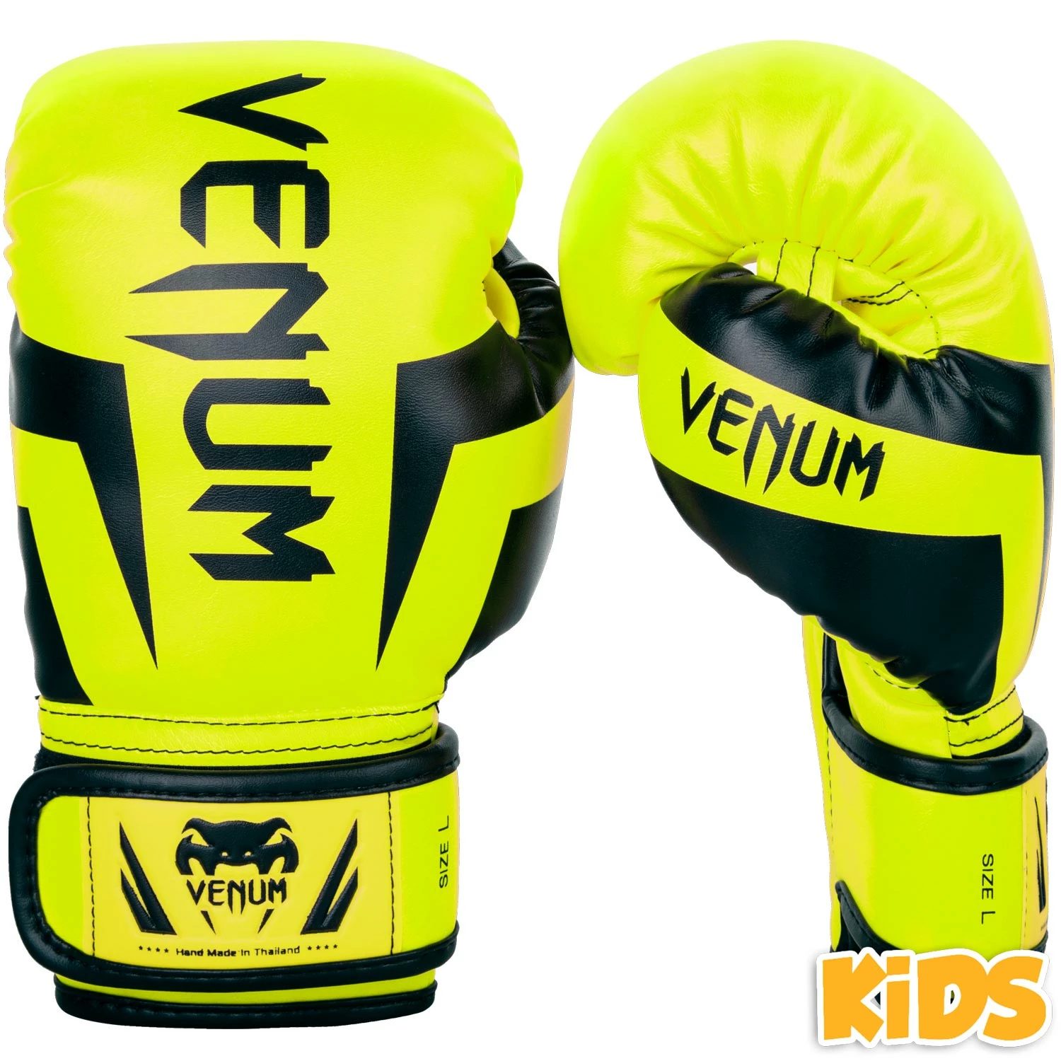 Venum Kids Elite Boxing Gloves, Neo Yellow