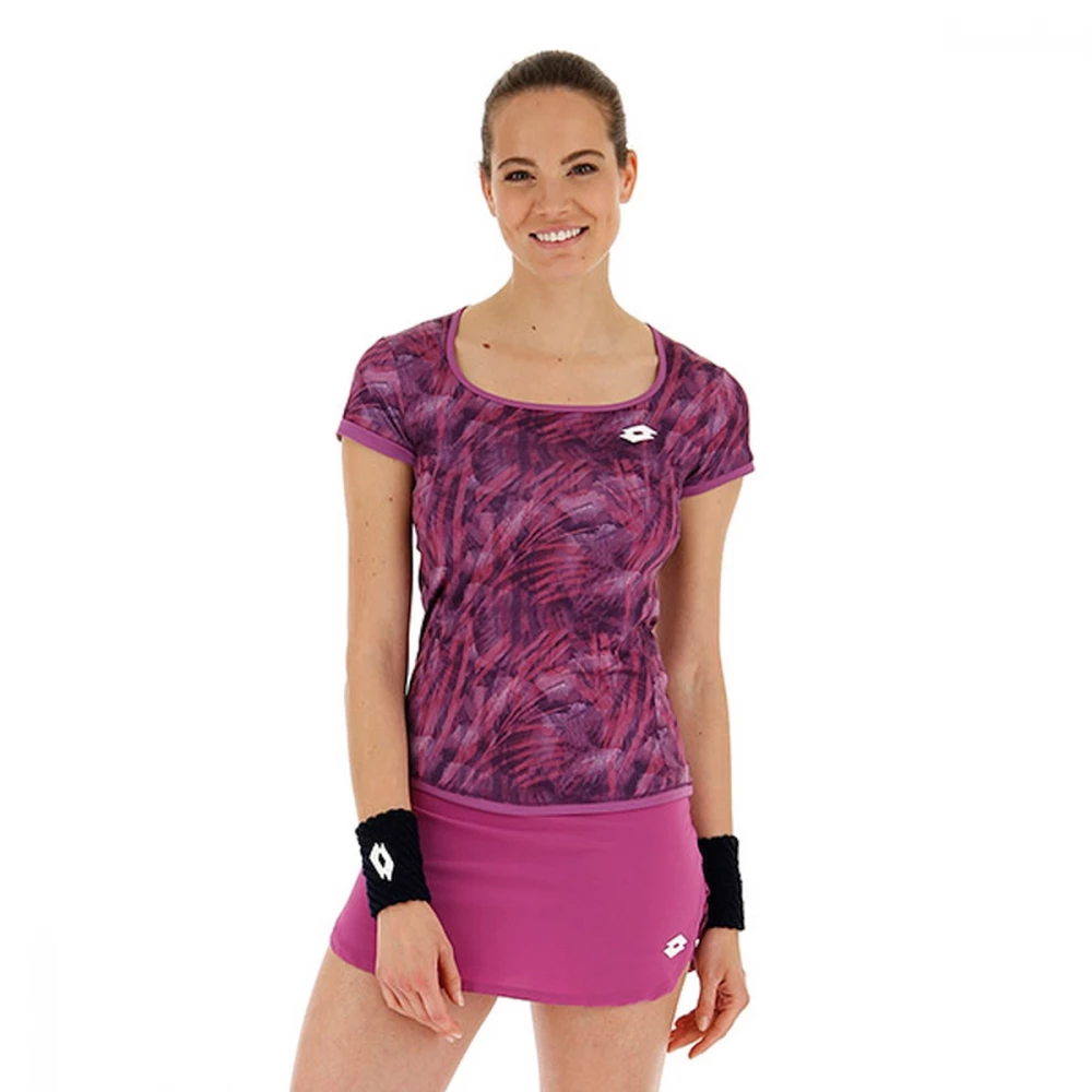 Lotto Women’s Printed Top Ten Tennis Tee (Purple Willow)