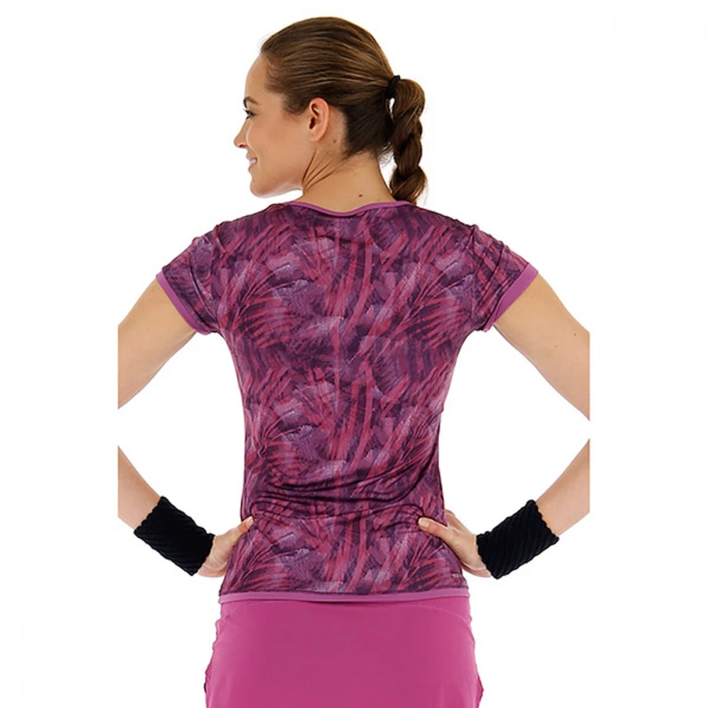 Lotto Women’s Printed Top Ten Tennis Tee (Purple Willow) - Bilde 2