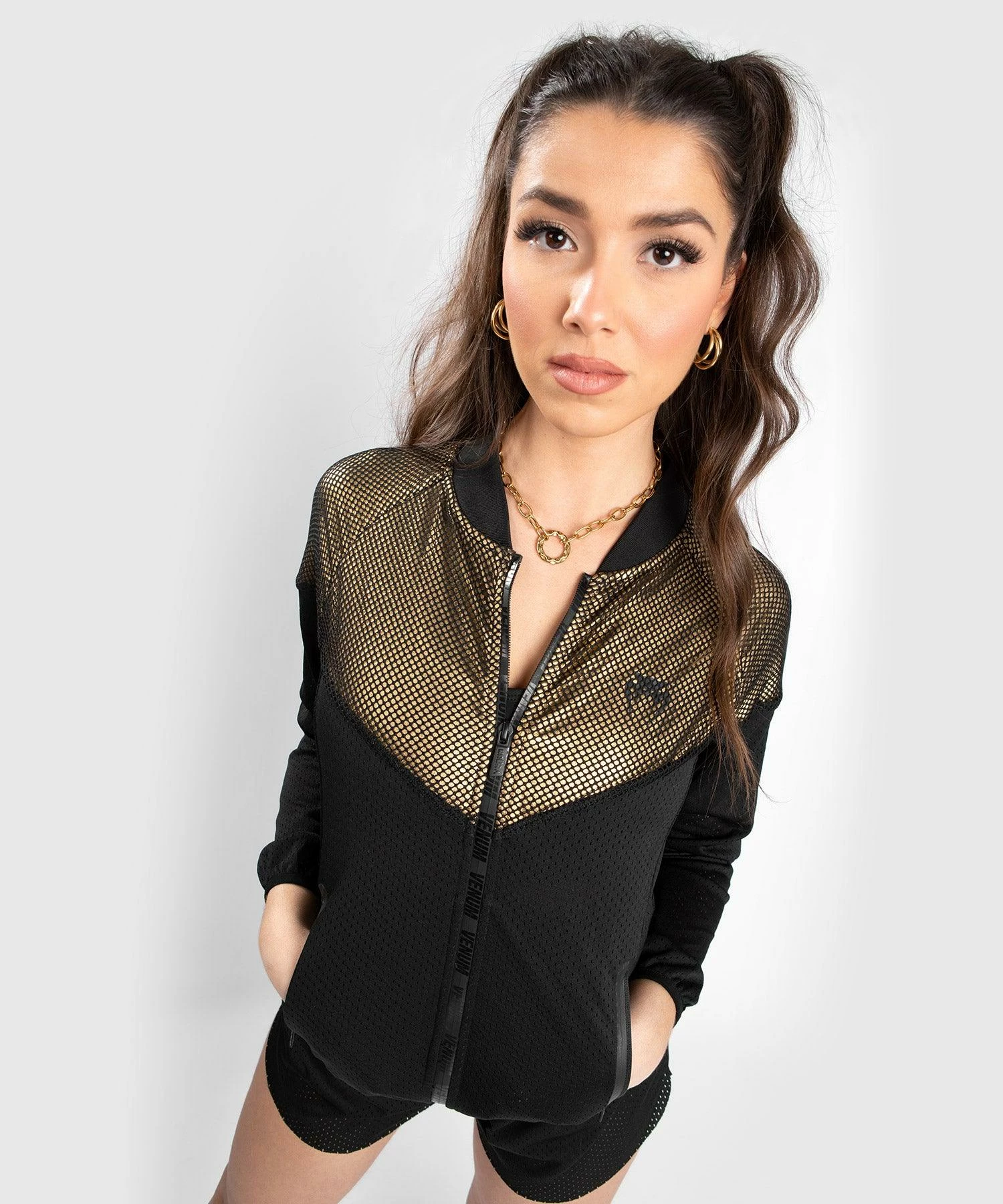 Venum Lightning Mesh Jacket - For Women - Black/Gold 4 Venum Lightning Mesh Jacket - For Women - Black/Gold - Bilde 2