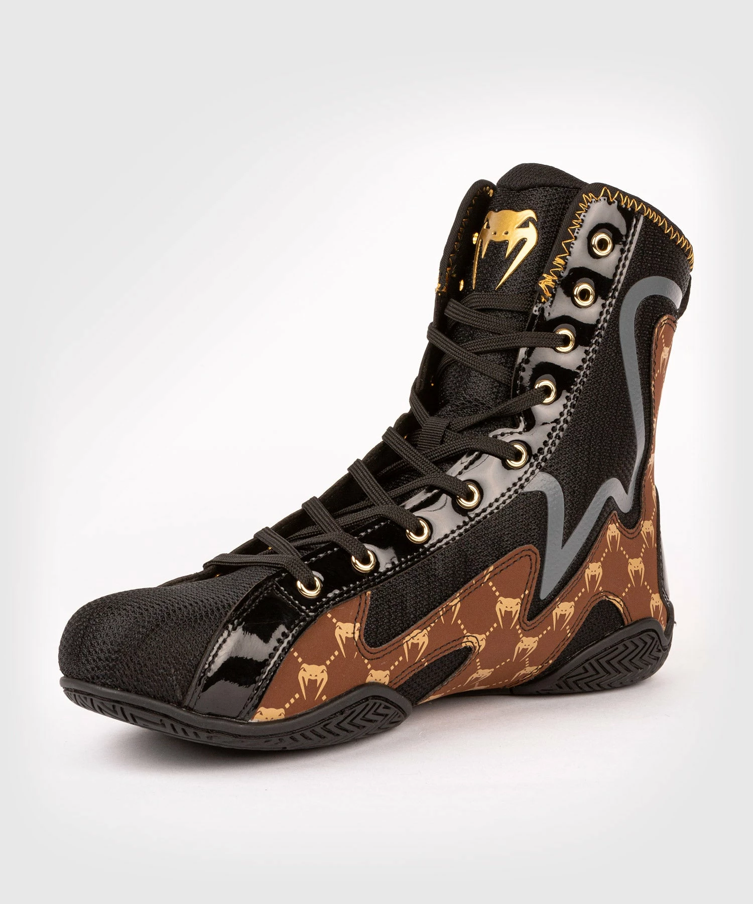 Venum Elite Evo Monogram Boxing Shoes - Black/Brown - Bilde 5