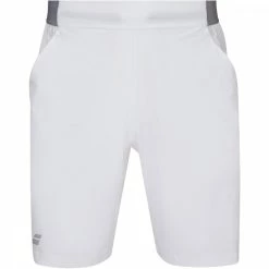 Babolat Men’s Compete Tennis XLong Shorts W/ 9 Inch Inseam & Performance Polyester (White/White)