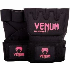 Venum Kontact Gel Glove Wraps - Black/Neo Pink