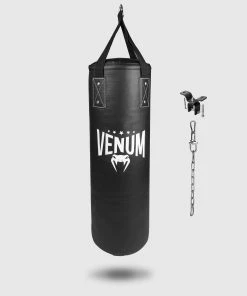 Venum Origins Punching Bag - 70lbs - Black/White (ceiling Mount Included)
