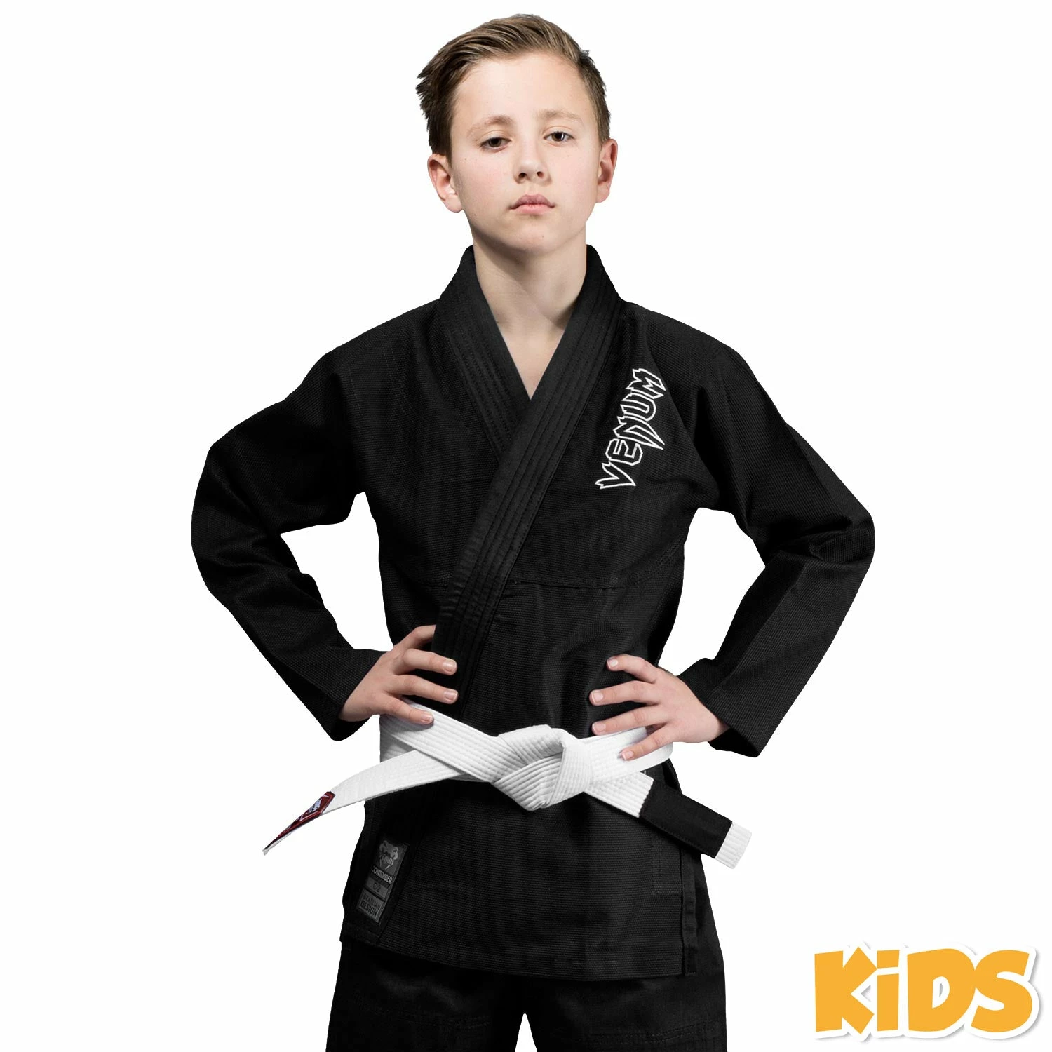 Venum Contender Kids BJJ Gi (Free White Belt Included) - Black