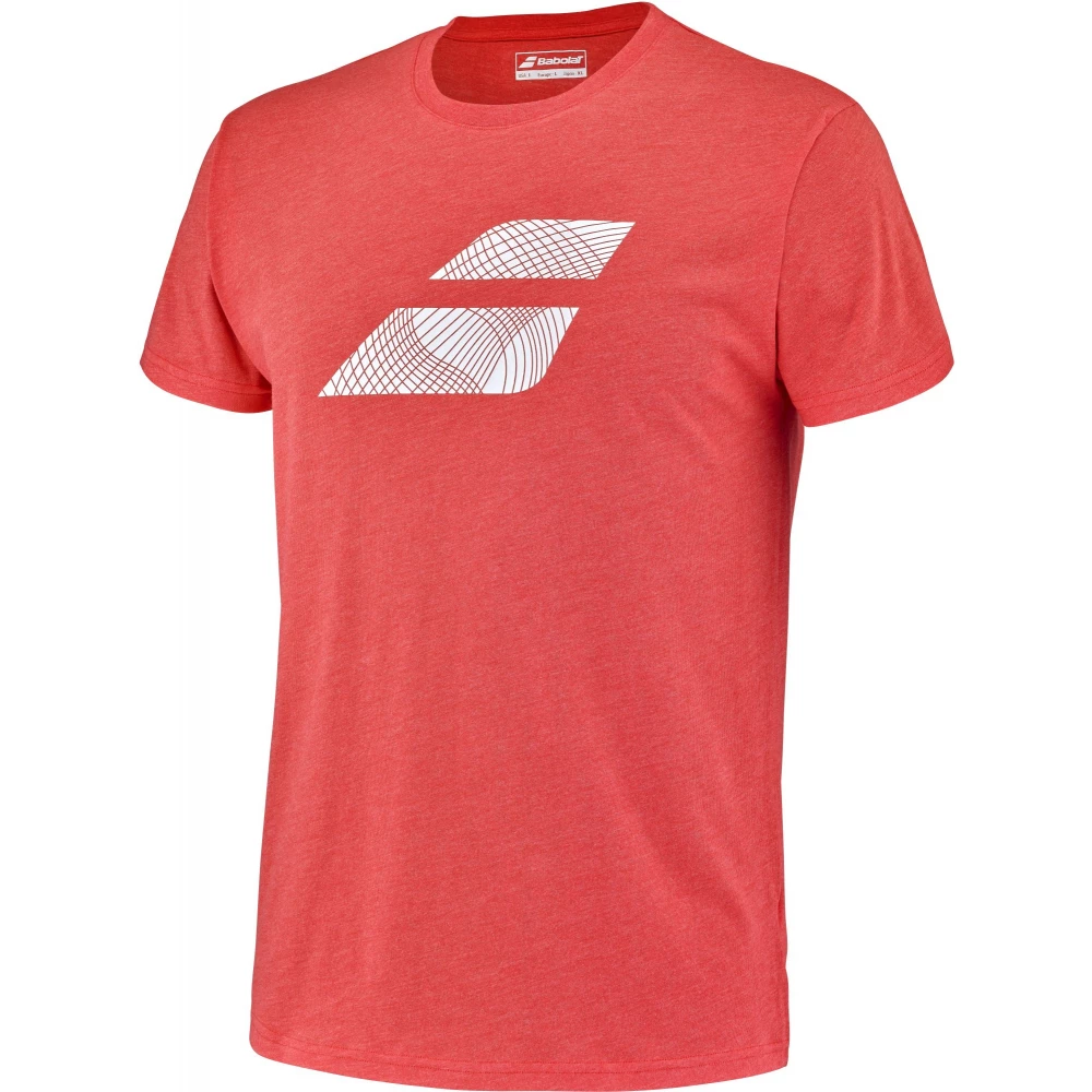 Babolat Men’s Exercise Big Flag Crew Neck Tennis Training Tee (Poppy Red Heather) - Bilde 3