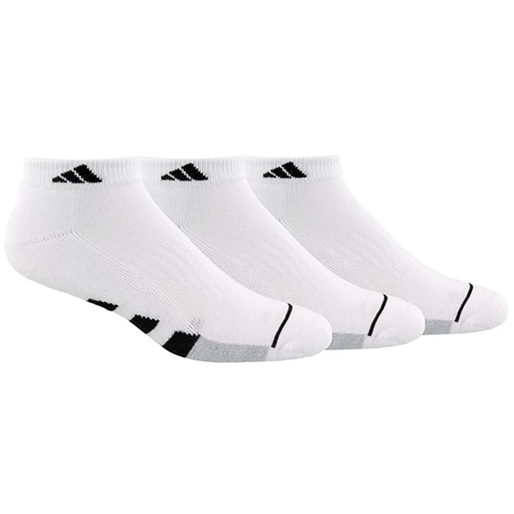 Adidas Men’s Cushioned Low Cut 3 Pack Tennis Socks (White/Black)