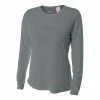 A4 Women’s Performance Long-Sleeve Crew Neck Shirt (Graphite)