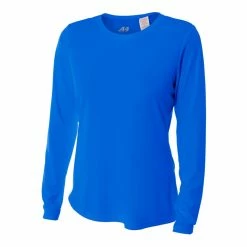 A4 Women’s Performance Long-Sleeve Crew Neck Shirt (Royal)