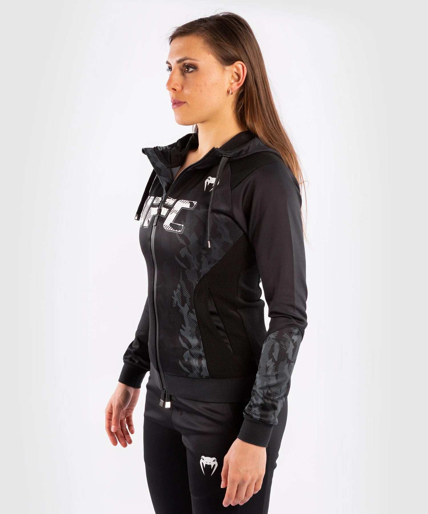 UFC Venum Authentic Fight Week Women's Zip Hoodie - Black 5 UFC Venum Authentic Fight Week Women's Zip Hoodie - Black - Bilde 3