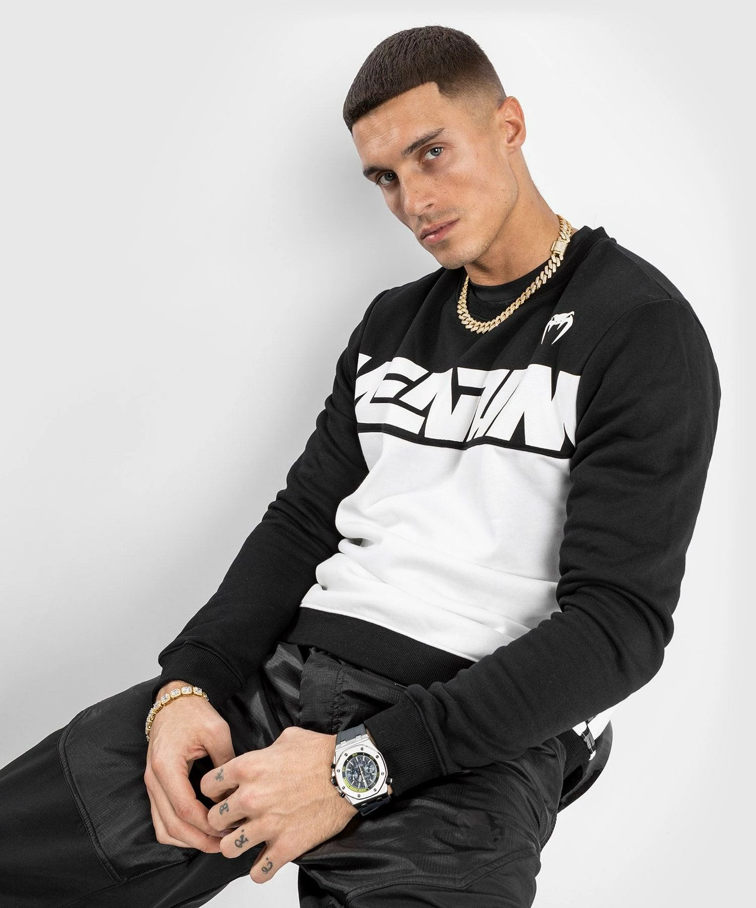 Venum Connect Crewneck Sweatshirt - Black/White 4 Venum Connect Crewneck Sweatshirt - Black/White - Bilde 2