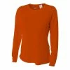 A4 Women’s Performance Long-Sleeve Crew Neck Shirt (Orange) -Boxing Elegant Butikk 7996 fl1 1000 1000