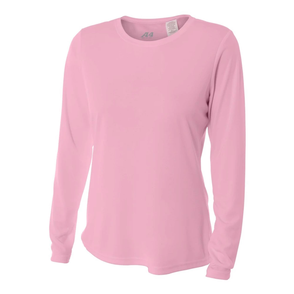 A4 Women’s Performance Long-Sleeve Crew Neck Shirt (Pink) 3 A4 Women’s Performance Long-Sleeve Crew Neck Shirt (Pink)