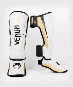 Venum Elite Evo Shinguards - White/Gold