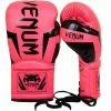 Venum Elite Boxing Gloves - With Laces-Neo Pink