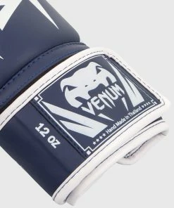 Venum Elite Boxing Gloves - White/Navy Blue -Boxing Elegant Butikk BG ELITE NAVYBLUE WHITE HD 04