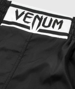 Venum Elite Boxing Shorts - Black/White -Boxing Elegant Butikk BOXING SHORT ELITE BLACK WHITE HD 08