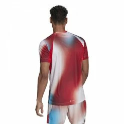 Adidas Men’s Melbourne Printed Short Sleeve Tennis Tee (White/Red) -Boxing Elegant Butikk Back 1000 1000