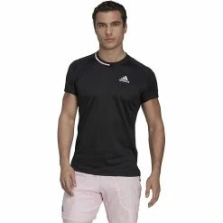 Boxing Elegant Butikk -Boxing Elegant Butikk CAMT7E BLK Adidas Mens US Series Tennis Tee Black a 1000 1000
