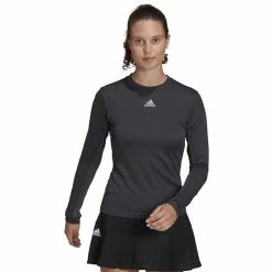 Adidas Women’s FreeLift Long Sleeve Tennis Tee (Dark Grey) -Boxing Elegant Butikk CAWTMJ GRY Adidas Womens FreeLift Long Sleeve Tennis Top Dark Grey a 1000 1000