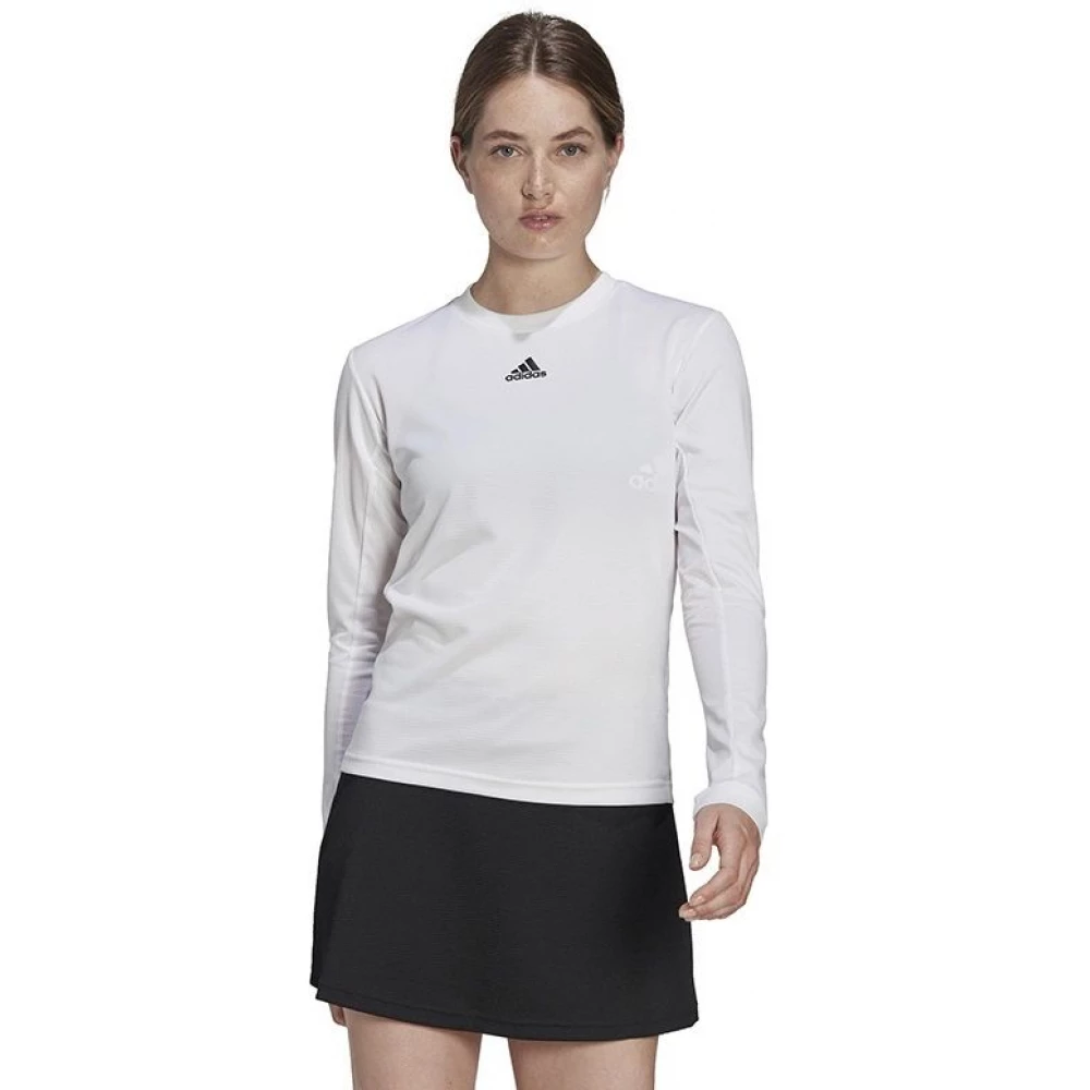 Adidas Women’s FreeLift Long Sleeve Tennis Tee (White) - Bilde 2