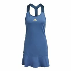 Adidas Women’s Tennis Y-Dress (Crew Blue/Acid Yellow)