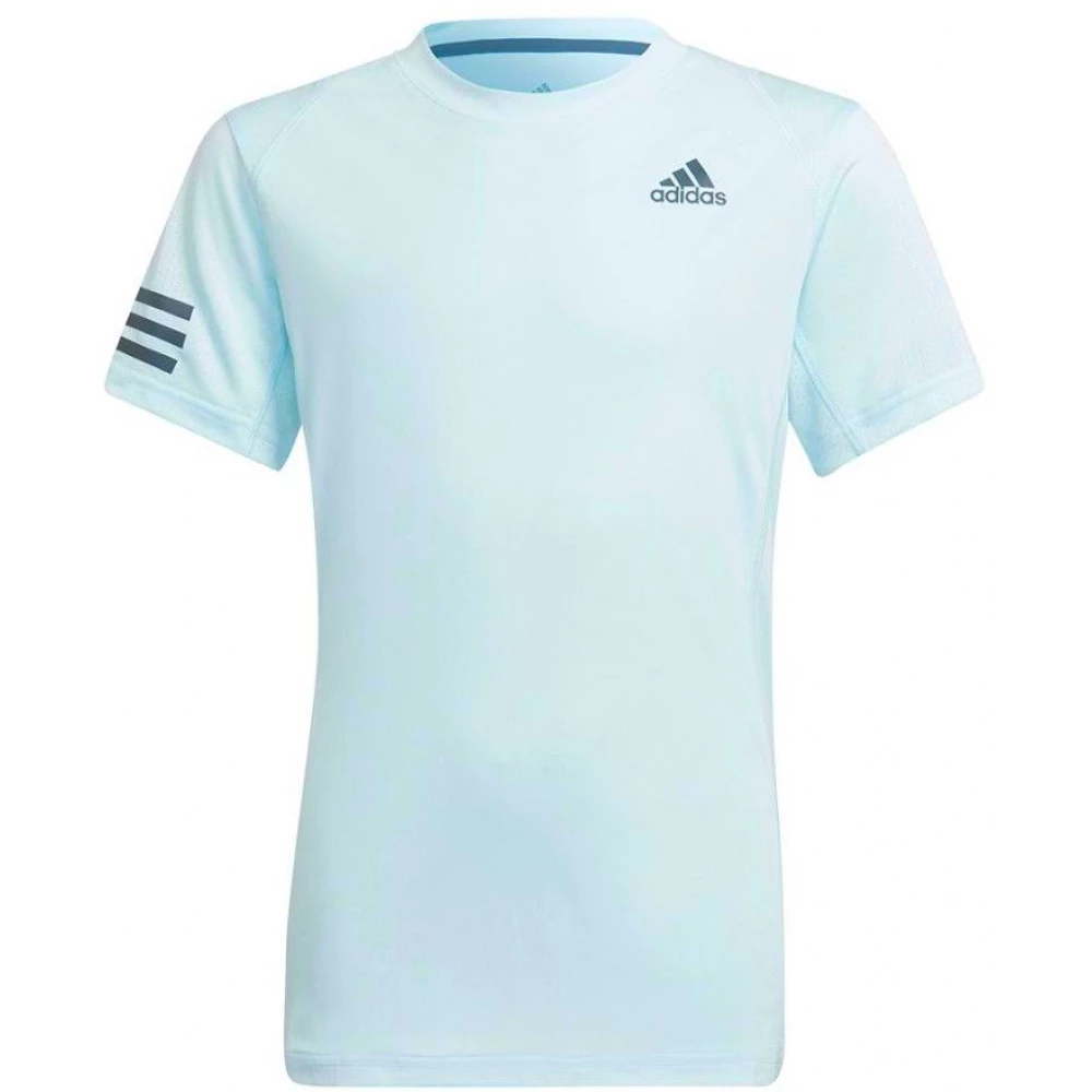 Adidas Boys Club 3 Stripe Tennis Tee (Light Blue)