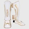 Venum Elite Standup Shin Guards - White/Gold