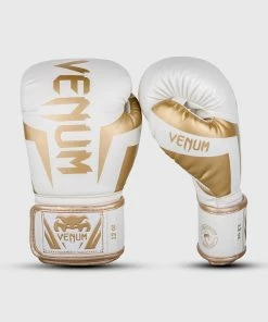 Venum Elite Boxing Gloves - White/Gold