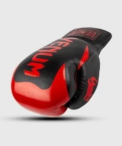 Venum Hammer Pro Boxing Gloves - With Laces - Black/Red