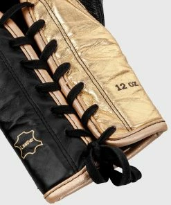 Venum Shield Pro Boxing Gloves - With Laces - Black/Gold -Boxing Elegant Butikk IMG 8334 copie