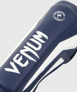 Venum Elite Standup Shin Guards - White/Navy Blue -Boxing Elegant Butikk SHINGUARD ELITE NAVYBLUE WHITE HD 03