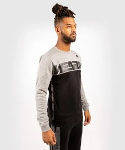 Venum Connect Crewneck Sweatshirt - Black/Heather Grey -Boxing Elegant Butikk SWEAT CONNECT BLACK GREY FONCE 19