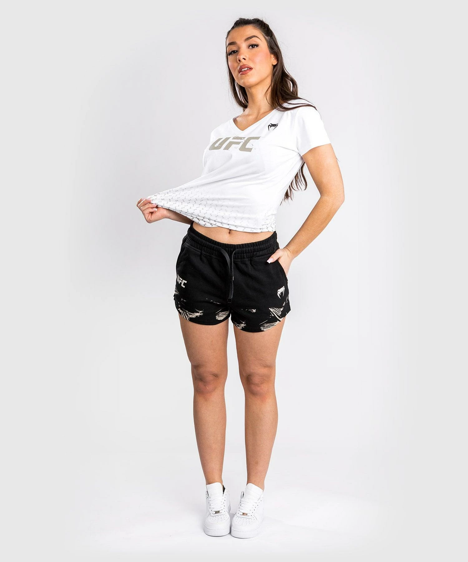 UFC Venum Authentic Fight Week Women's 2.0 Short - Black/Sand 3 UFC Venum Authentic Fight Week Women's 2.0 Short - Black/Sand