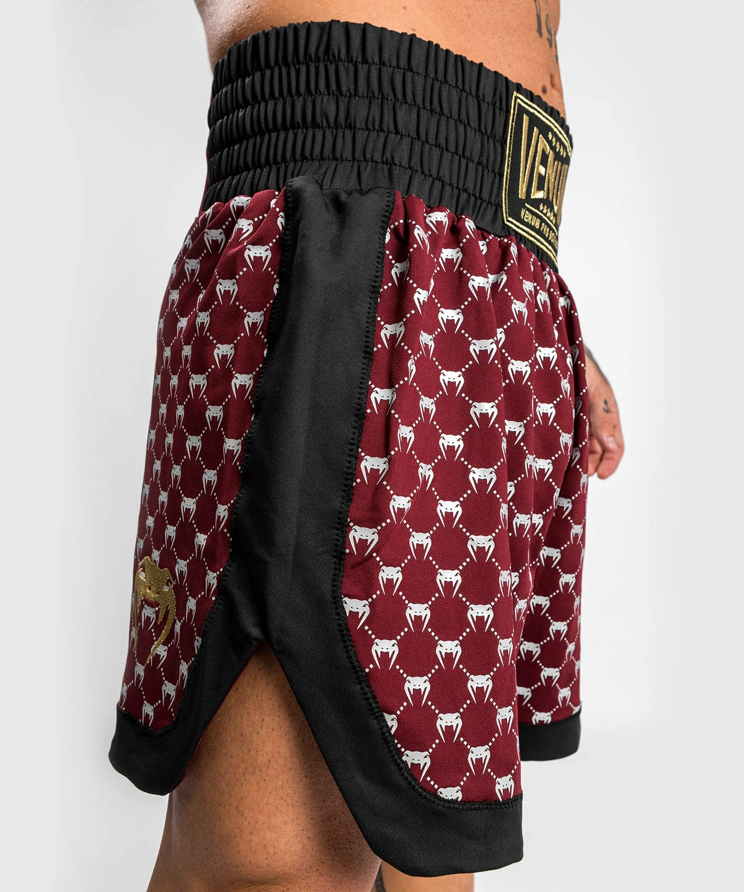 Venum Monogram Boxing Short - Black/Burgundy 9 Venum Monogram Boxing Short - Black/Burgundy - Bilde 7