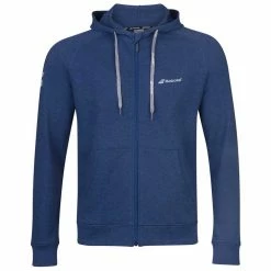 Babolat Men’s Exercise Hooded Tennis Training Jacket (Estate Blue/Heather)