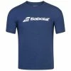 Babolat Men’s Exercise Crew Neck Tennis Training Tee (Estate Blue/Heather) -Boxing Elegant Butikk babolat exercise logo estate blue heather 1000 1000