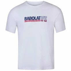 Babolat Men’s Vintage Crew Neck Tennis Tee (White/White)