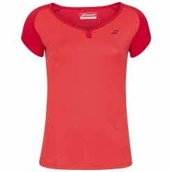 Babolat Women’s Play Cap Sleeve Tennis Top (Tomato Red)