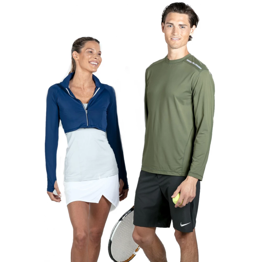 BloqUV Women’s Long Sleeve Full Zip Sun Protective Athletic Crop Top (Navy) 3 BloqUV Women’s Long Sleeve Full Zip Sun Protective Athletic Crop Top (Navy)