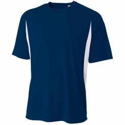 A4 Men’s Performance Color Block Crew Shirt (Navy)