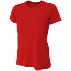 A4 Women’s Cooling Performance Crew Neck Tee (Scarlet)