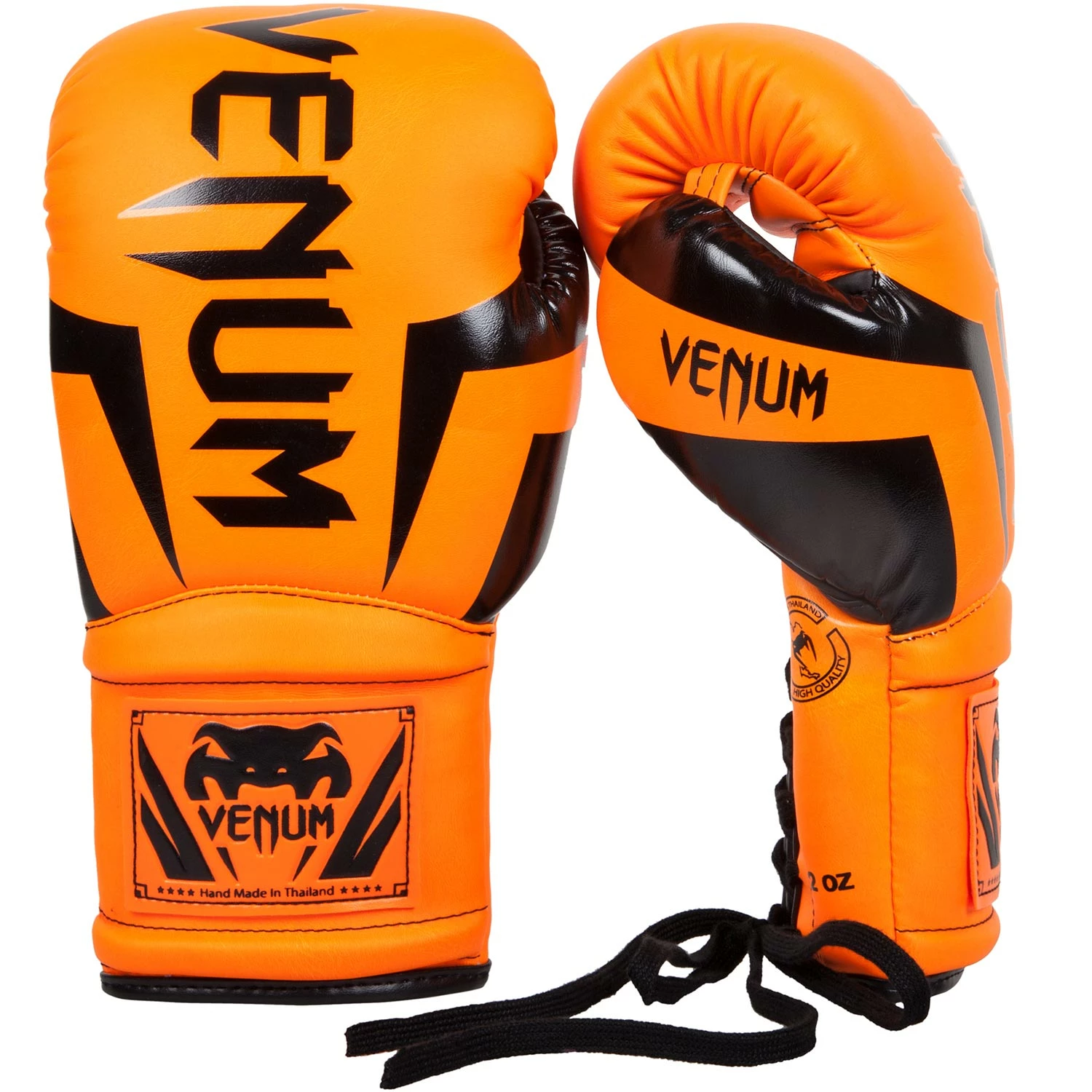 Venum Elite Boxing Gloves With Laces - Neo Orange 3 Venum Elite Boxing Gloves With Laces - Neo Orange