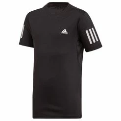 Adidas Junior Boys Club 3-Stripe Tennis Tee (Black/White)