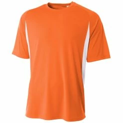 A4 Men’s Performance Color Block Crew Shirt (Orange)