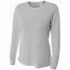 A4 Women’s Performance Long-Sleeve Crew Neck Shirt (Silver) -Boxing Elegant Butikk nw3002 sil 1000 1000