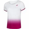 Babolat Women’s Compete Cap Sleeve Tennis Top W/ Fiber-Dry Polyester (White/Vivacious Red)