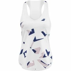 Babolat Women’s Compete Tennis Tank Top W/ Moisture Wicking Polyester (White/Estate Blue)